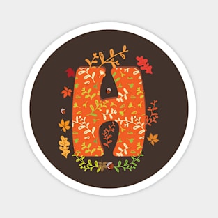 Letter H Autumn Monogram Magnet